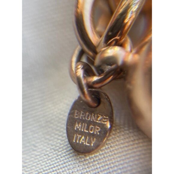 Vintage Milor Italy Bronze Link Magnetic Close Bracelet Women’s Sz 8” - Picture 6 of 10